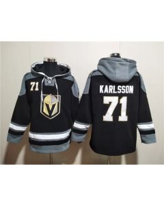 Men's Vegas Golden Knights #71 William Karlsson Black Ageless Must-Have Lace-Up Pullover Hoodie