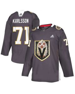 Men's Vegas Golden Knights #71 William Karlsson Grey Latino Heritage Night Stitched NHL Jersey