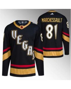 Men's Vegas Golden Knights #81 Jonathan Marchessault Black 2022-23 Reverse Retro Stitched Jersey