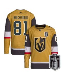 Men's Vegas Golden Knights #81 Jonathan Marchessault Gold 2023 Stanley Cup Final Stitched Jersey