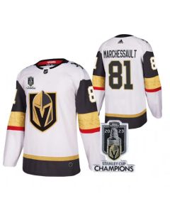 Men's Vegas Golden Knights #81 Jonathan Marchessault White 2023 Stanley Cup Champions Stitched Jersey (White)
