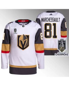 Men's Vegas Golden Knights #81 Jonathan Marchessault White 2023 Stanley Cup Champions Stitched Jersey