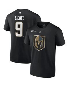 Men's Vegas Golden Knights #9 Jack Eichel Black 2023 Stanley Cup Champions Name & Number T-Shirt