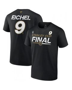 Men's Vegas Golden Knights #9 Jack Eichel Black 2023 Stanley Cup Final Authentic Pro Name & Number T-Shirt
