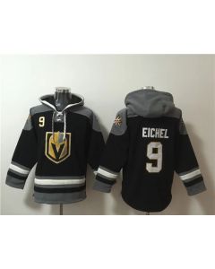 Men's Vegas Golden Knights #9 Jack Eichel Black Ageless Must-Have Lace-Up Pullover Hoodie