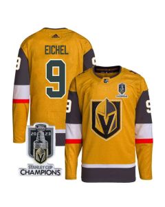 Men's Vegas Golden Knights #9 Jack Eichel Gold 2023 Stanley Cup Champions Stitched Jersey