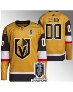 Men's Vegas Golden Knights Active Player Custom Gold 2023 Stanley Cup Champions Stitched Jersey