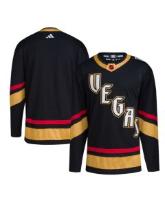Men's Vegas Golden Knights Blank Black 2022-23 Reverse Retro Stitched Jersey