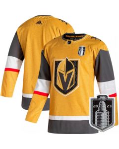 Men's Vegas Golden Knights Blank Gold 2023 Stanley Cup Final Stitched Jersey