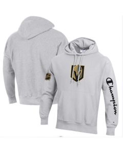Men's Vegas Golden Knights Champion Heathered Gray Reverse Weave Pullover Hoodie