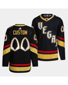 Men's Vegas Golden Knights Custom Black 2022-23 Reverse Retro Stitched Jersey
