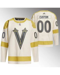 Men's Vegas Golden Knights Custom Cream 2024 Winter Classic Stitched Jersey
