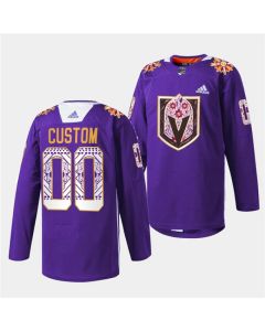 Men's Vegas Golden Knights Custom Purple Hispanic Heritage Warmup Stitched Jersey