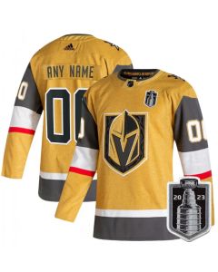 Men's Vegas Golden Knights Customized Gold 2023 Stanley Cup Final Stitched Jersey