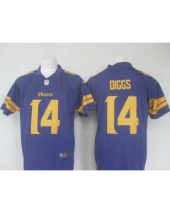 Men's Vikings #14 Stefon Diggs Purple Limited Rush Stitched NFL Jersey