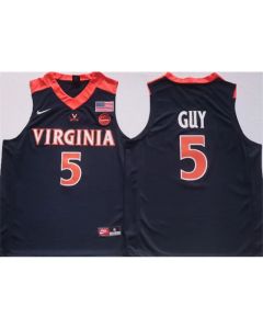 Men's Virginia Cavaliers #5 Kyle Joseph Guy Navy Stitched Jersey