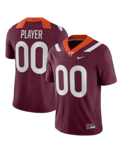 Men's Virginia Tech ACTIVE PLAYER Custom Maroon Stitched Football Jersey