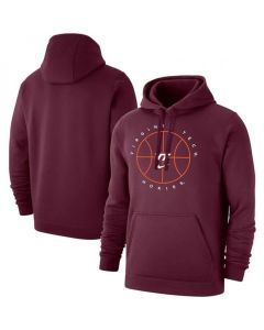Men's Virginia Tech Hokies Wine Basketball Icon Club Fleece Pullover Hoodie