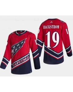 Men's Washington Capitals #19 Nicklas Backstrom 2021 Red Reverse Retro Stitched Jersey