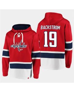 Men's Washington Capitals #19 Nicklas Backstrom Red All Stitched Sweatshirt Hoodie