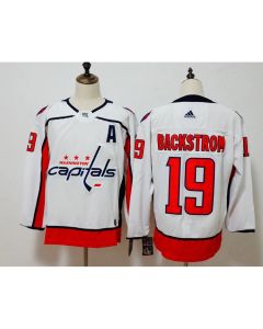 Men's Washington Capitals #19 Nicklas Backstrom White Stitched NHL Jersey