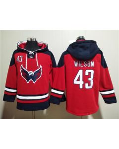 Men's Washington Capitals #43 Tom Wilson Red Ageless Must-Have Lace-Up Pullover Hoodie