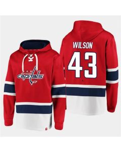Men's Washington Capitals #43 Tom Wilson Red All Stitched Sweatshirt Hoodie