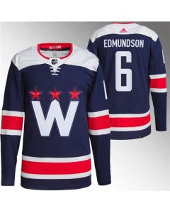 Men's Washington Capitals #6 Joel Edmundson Navy Stitched Jersey