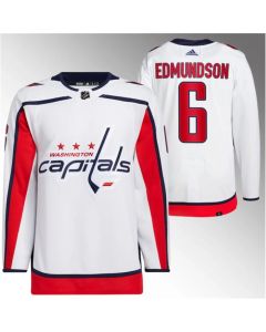 Men's Washington Capitals #6 Joel Edmundson White Stitched Jersey