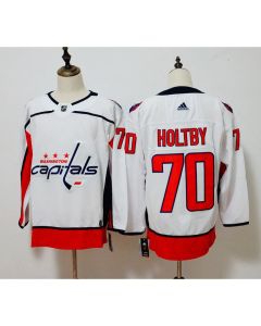 Men's Washington Capitals #70 Braden Holtby White Stitched NHL Jersey