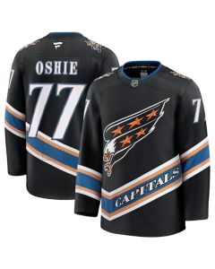 Men's Washington Capitals #77 TJ Oshie Black 2024-25 Alternate Stitched Hockey Premium Jersey