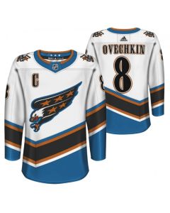 Men's Washington Capitals #8 Alex Ovechkin White Throwback Stitched Jersey
