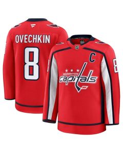 Men's Washington Capitals #8 Alexander Ovechkin Red 2024-25 Home Stitched Hockey Premium Jersey