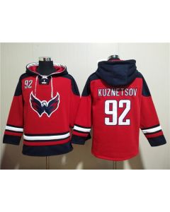 Men's Washington Capitals #92 Evgeny Kuznetsov Red Ageless Must-Have Lace-Up Pullover Hoodie