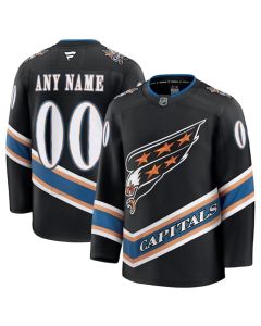 Men's Washington Capitals Active Player Custom Black 2024-25 Alternate Stitched Hockey Jersey