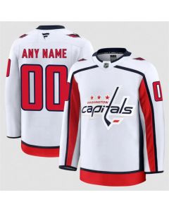 Men's Washington Capitals Active Player Custom White 2024-25 Away Stitched Hockey Jersey (White)