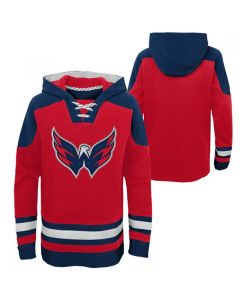 Men's Washington Capitals Blank Red Ageless Must-Have Lace-Up Pullover Hoodie (Red)