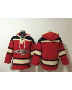 Men's Washington Capitals Blank Red Ageless Must-Have Lace-Up Pullover Hoodie