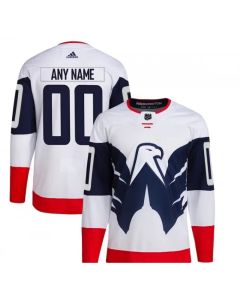 Men's Washington Capitals Custom 2023 White Navy Stadium Series Stitched Jersey