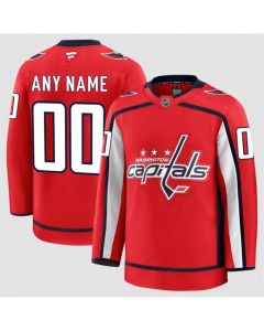 Men's Washington Capitals Custom Red 2024-25 Home Stitched Hockey Premium Jersey