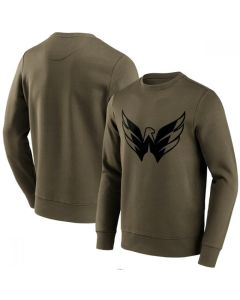 Men's Washington Capitals Green Iconic Preferred Logo Graphic Crew Sweatshirt