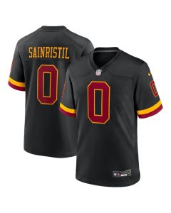 Men's Washington Commanders #0 Mike Sainristil Nike Black Hail Raiser Alternate Game Jersey (Black)