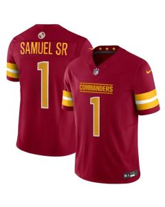 Men's Washington Commanders #1 Deebo Samuel Sr Burgundy 2025 F.U.S.E. Vapor Limited Stitched Football Jersey