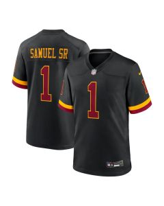 Men's Washington Commanders #1 Deebo Samuel Sr Black Hail Raiser Alternate Retired Player Game Jersey