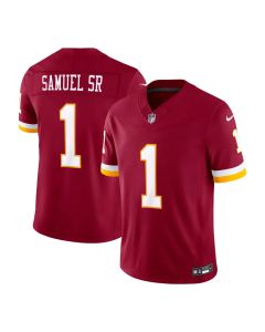 Men's Washington Commanders #1 Deebo Samuel Sr Nike Burgundy Vapor F.U.S.E. Sewn Down Limited Jersey (Burgundy)