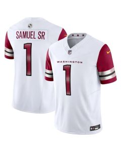 Men's Washington Commanders #1 Deebo Samuel Sr White 2025 F.U.S.E Vapor Limited Stitched Football Jersey (White)