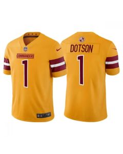Men's Washington Commanders #1 Jahan Dotson Gold Vapor Untouchable Stitched Football Jersey