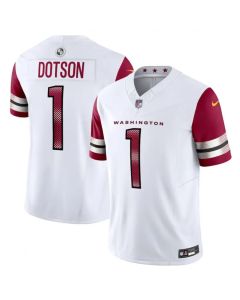 Men's Washington Commanders #1 Jahan Dotson White 2023 F.U.S.E. Vapor Limited Stitched Football Jersey
