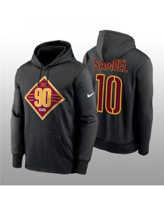 Men's Washington Commanders #10 Curtis Samuel Black 90th Anniversary Performance Pullover Hoodie