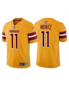Men's Washington Commanders #11 Carson Wentz Gold Vapor Untouchable Stitched Football Jersey
